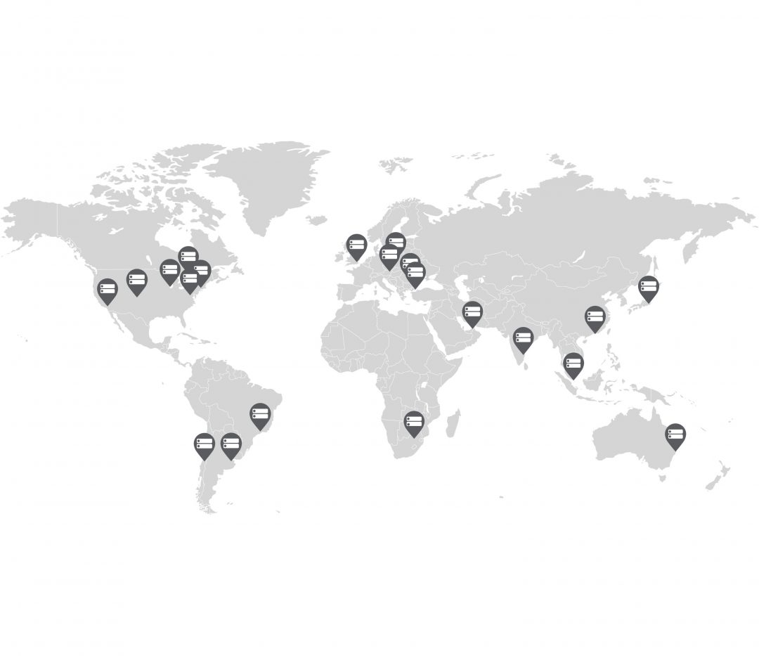 Anycast DNS map of nodes