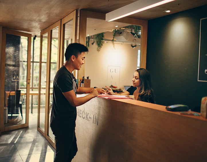 Man in reception