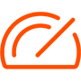 speedometer icon - minimize risk