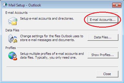 Email accounts outlook exchange